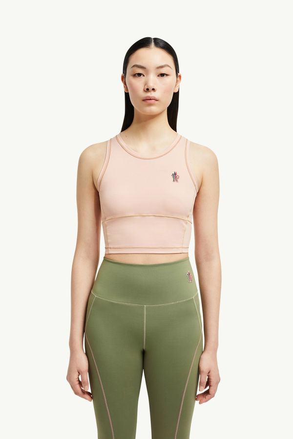 Logo Tank Top Women Pink Moncler 3