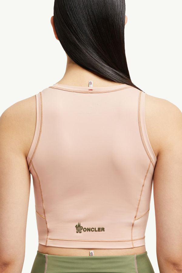 Logo Tank Top Women Pink Moncler 5
