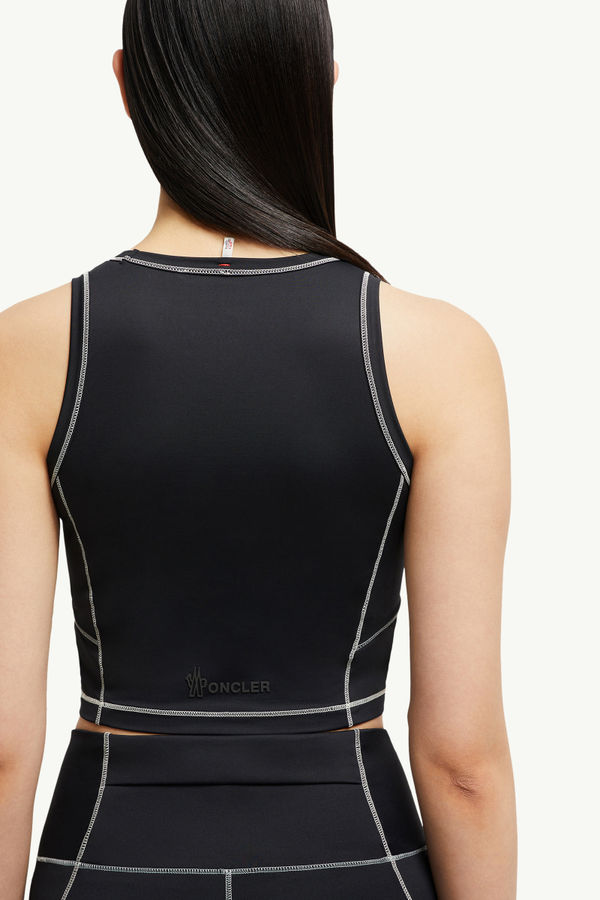 Logo Tank Top Women Black Moncler 5