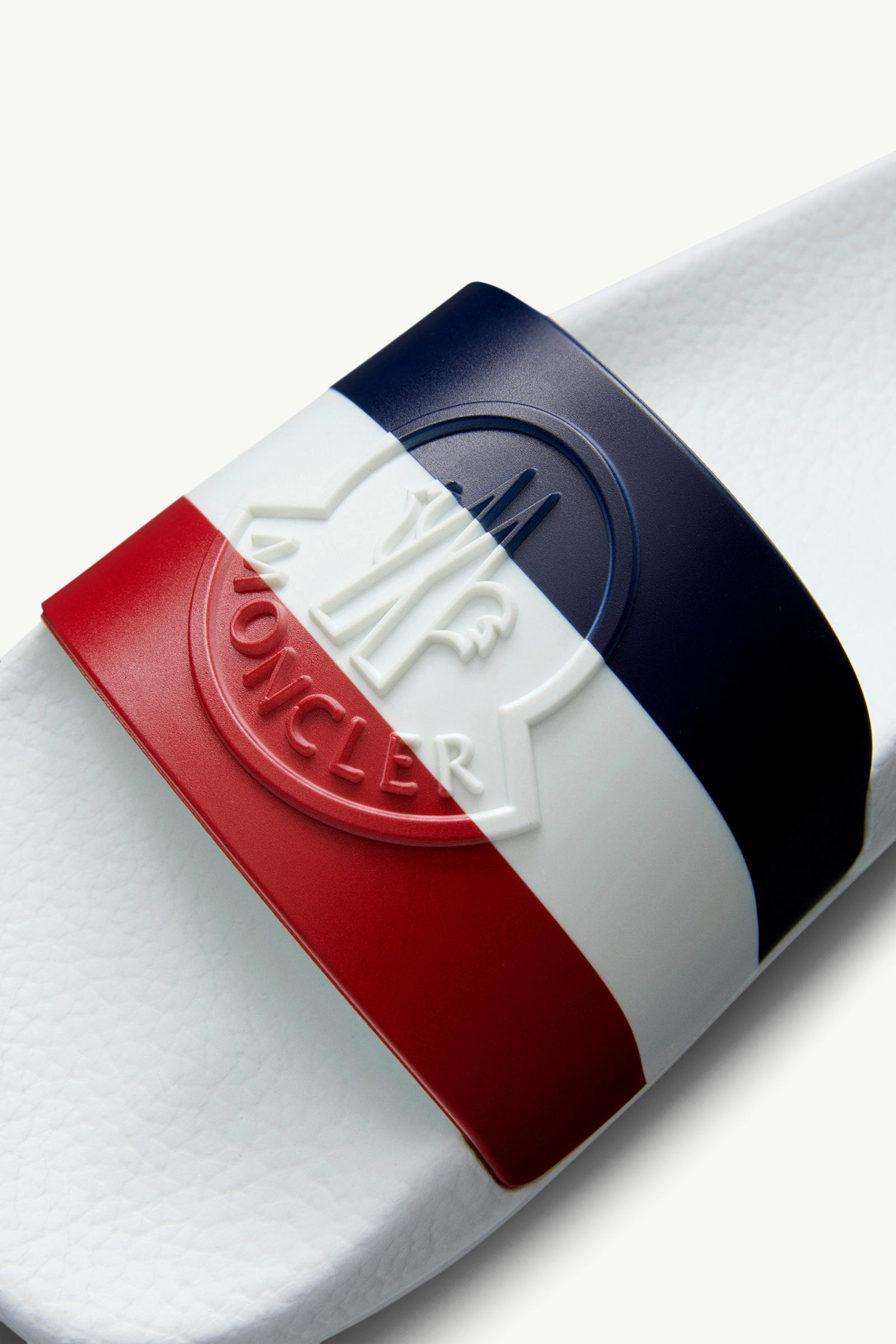 Basile Rubber Sliders Men Optical White Moncler 1