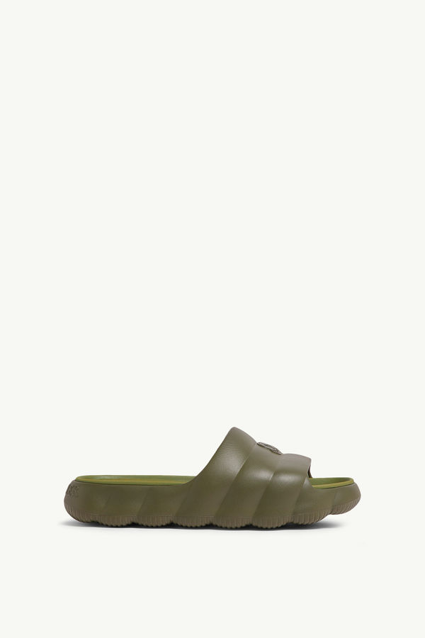 Lilo Quilted Eva Sliders Men Green Moncler 0