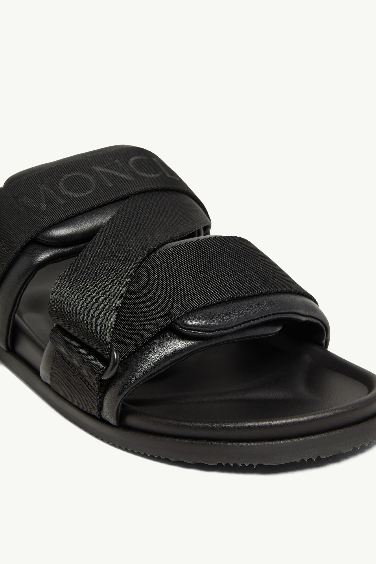 Mon Summer Nappa Leather Slides Men Black Moncler 1