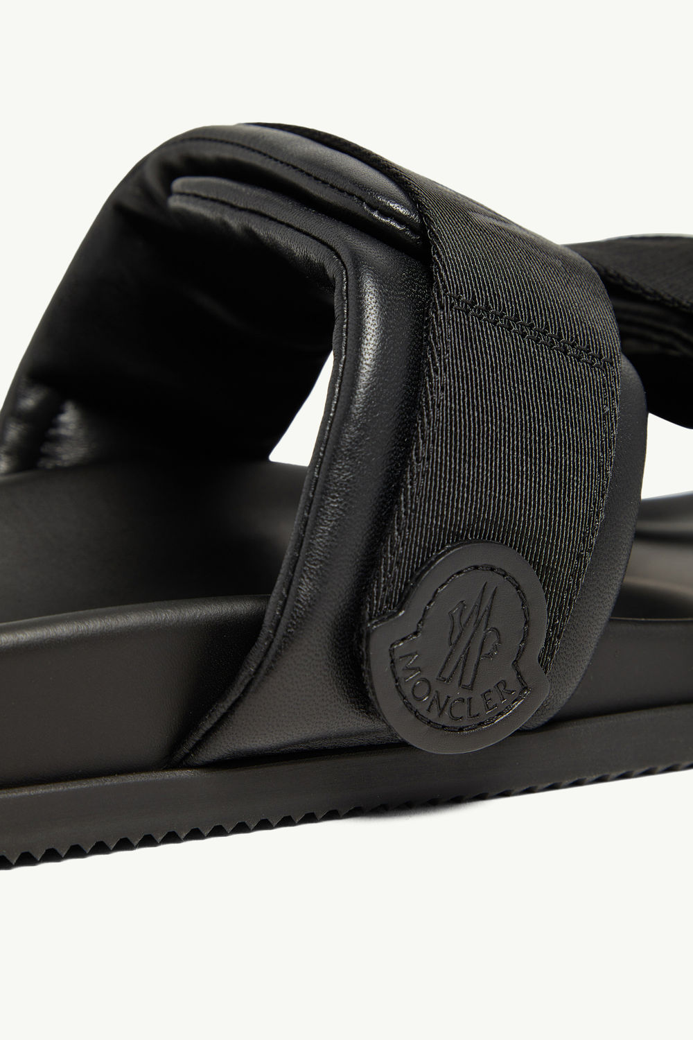 Mon Summer Nappa Leather Sliders Men Black Moncler 2