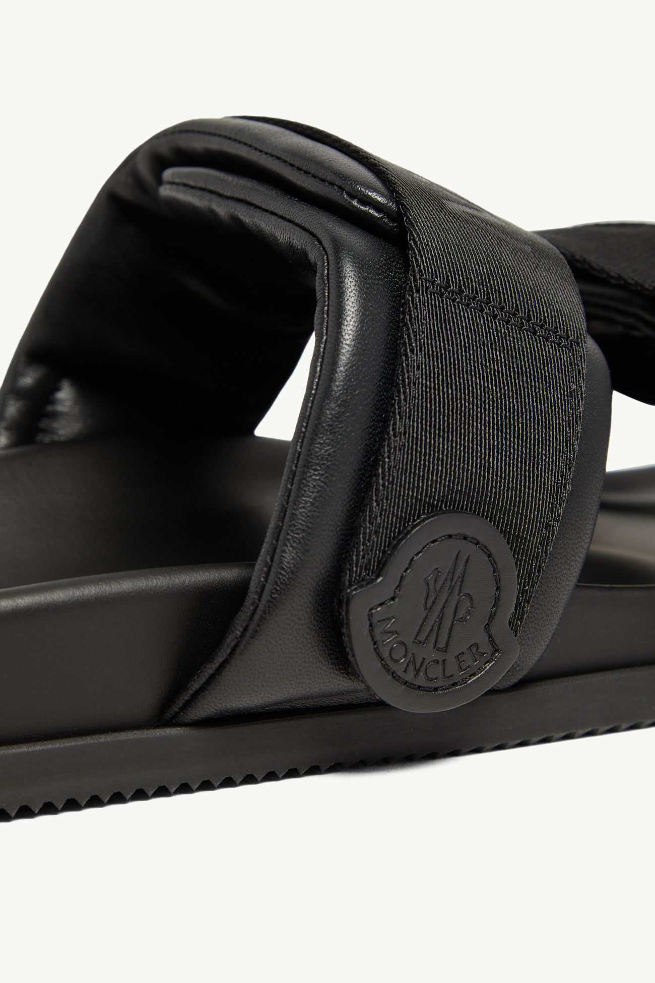 Mon Summer Nappa Leather Slides Men Black Moncler 2