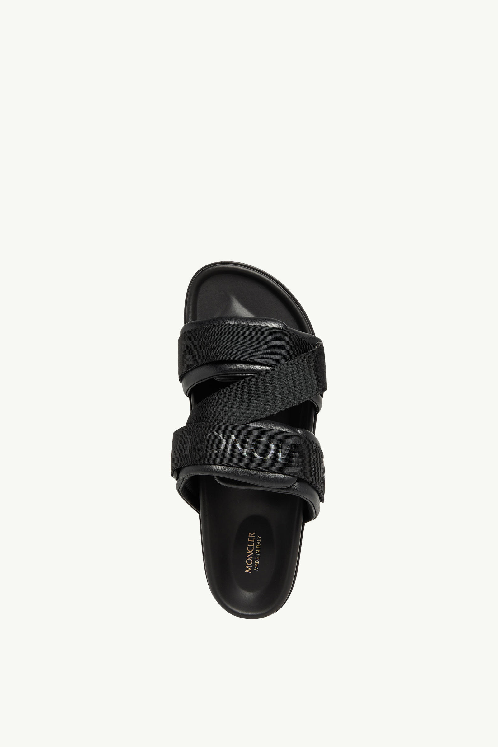 Mon Summer Nappa Leather Slides Men Black Moncler 3