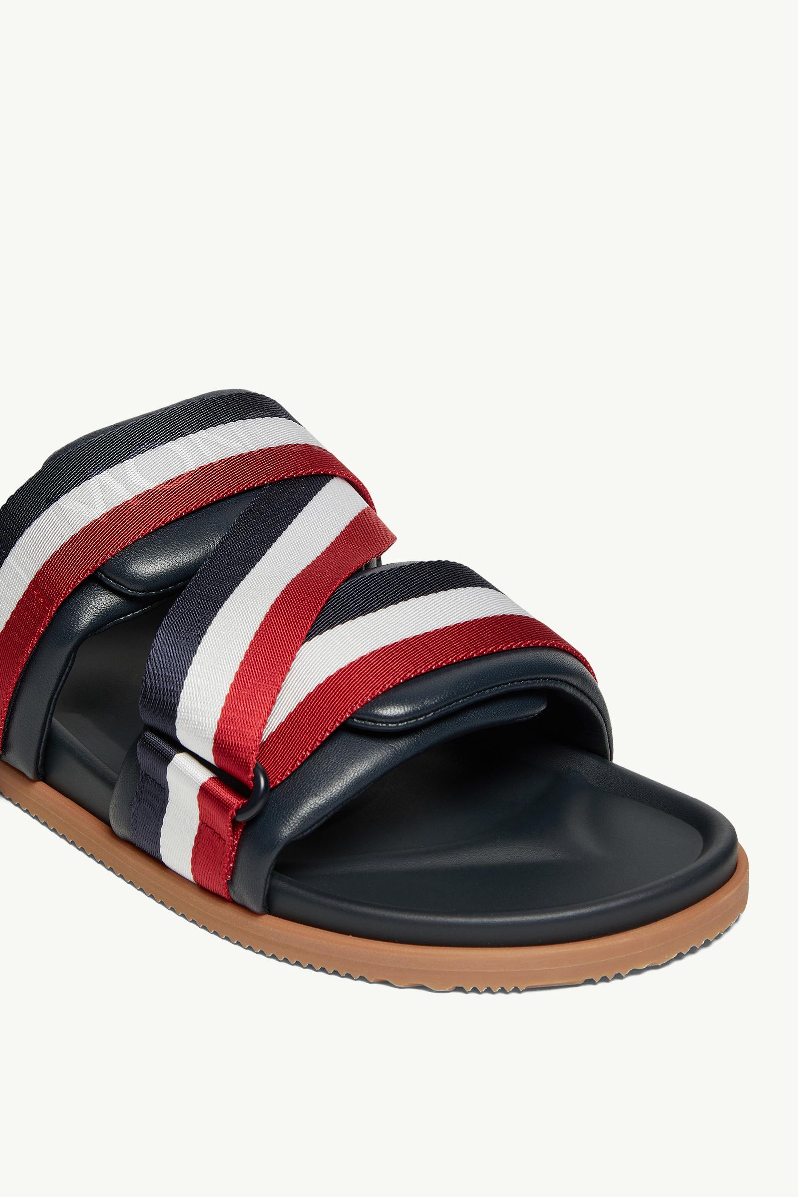 Mon Summer Nappa Leather Sliders Men Navy Blue Moncler 1