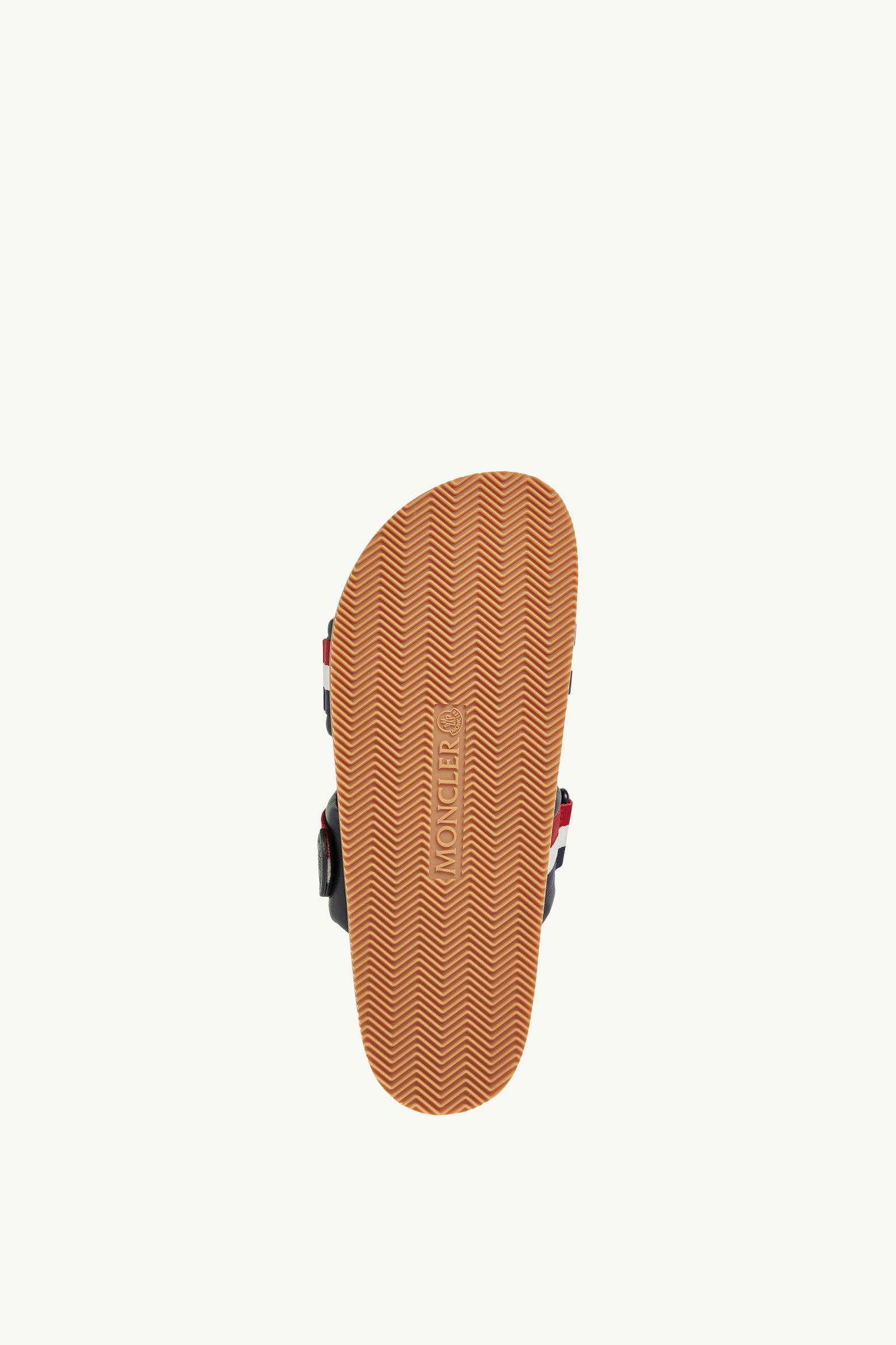 Mon Summer Nappa Leather Sliders Men Navy Blue Moncler 4