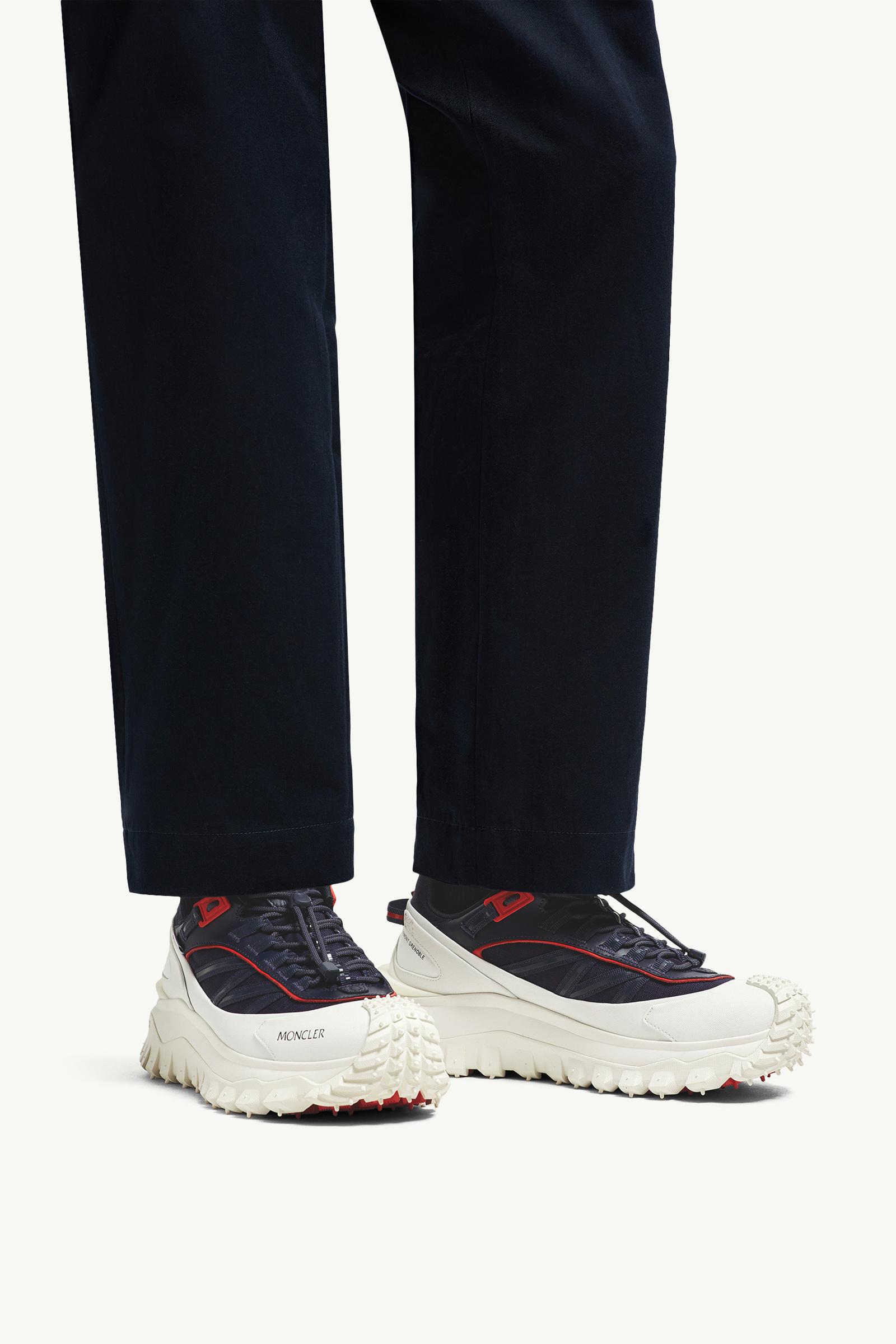 スニーカー MONCLER Men Sneakers White K109A4M00160M3457 001 White & Blue Trailgrip GTX Leather Trainers - Sneakers for