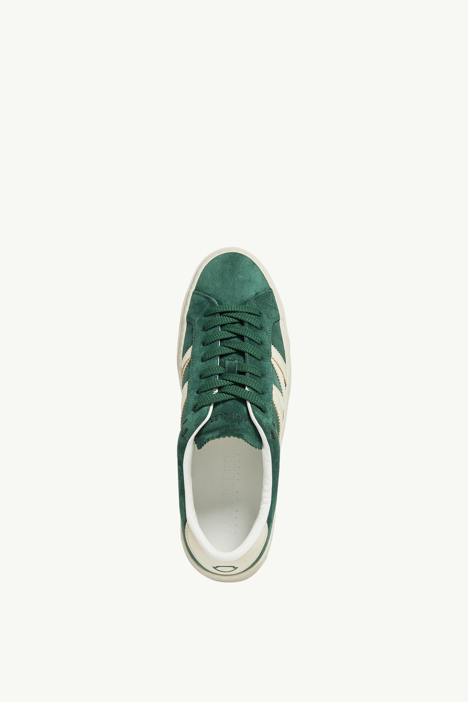 Sneakers Monaco2 en daim et nubuck Hommes Vert Moncler 4