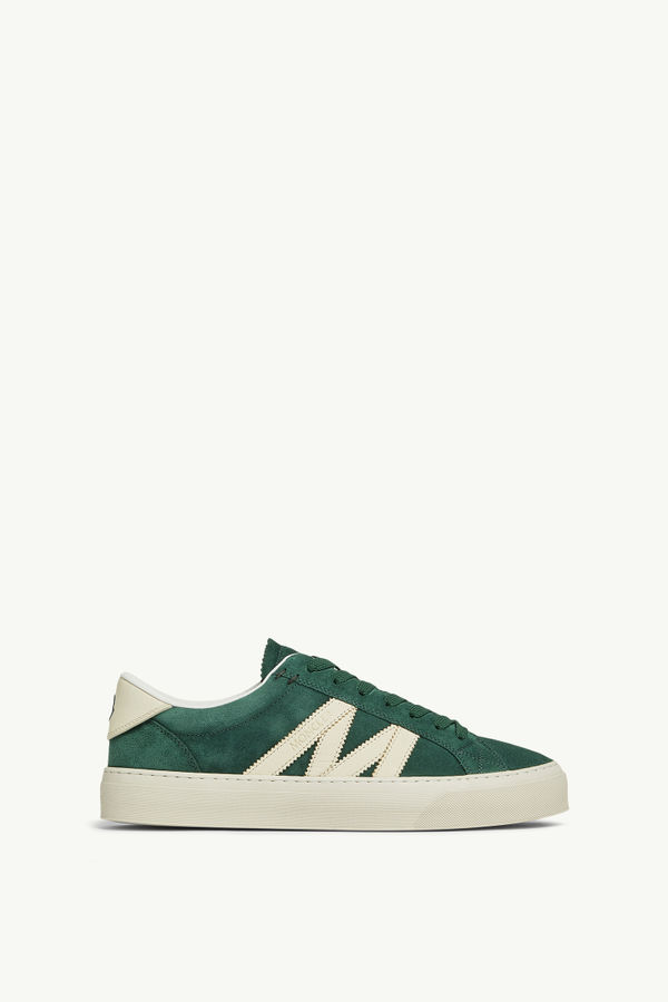 Sneaker Monaco2 in pelle scamosciata e nabuk Uomo Verde Moncler 0