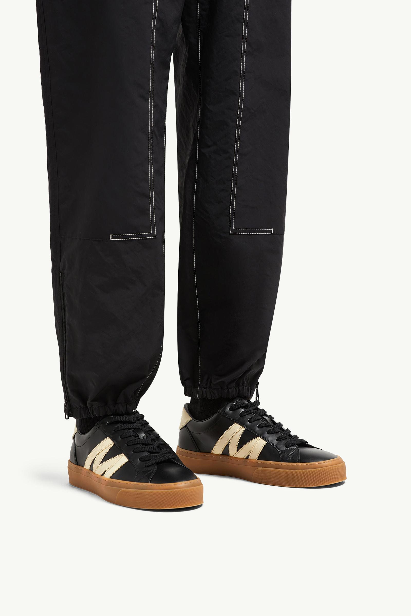 Monaco2 Leather & Nubuck Sneakers Men Dark Grey Moncler 1