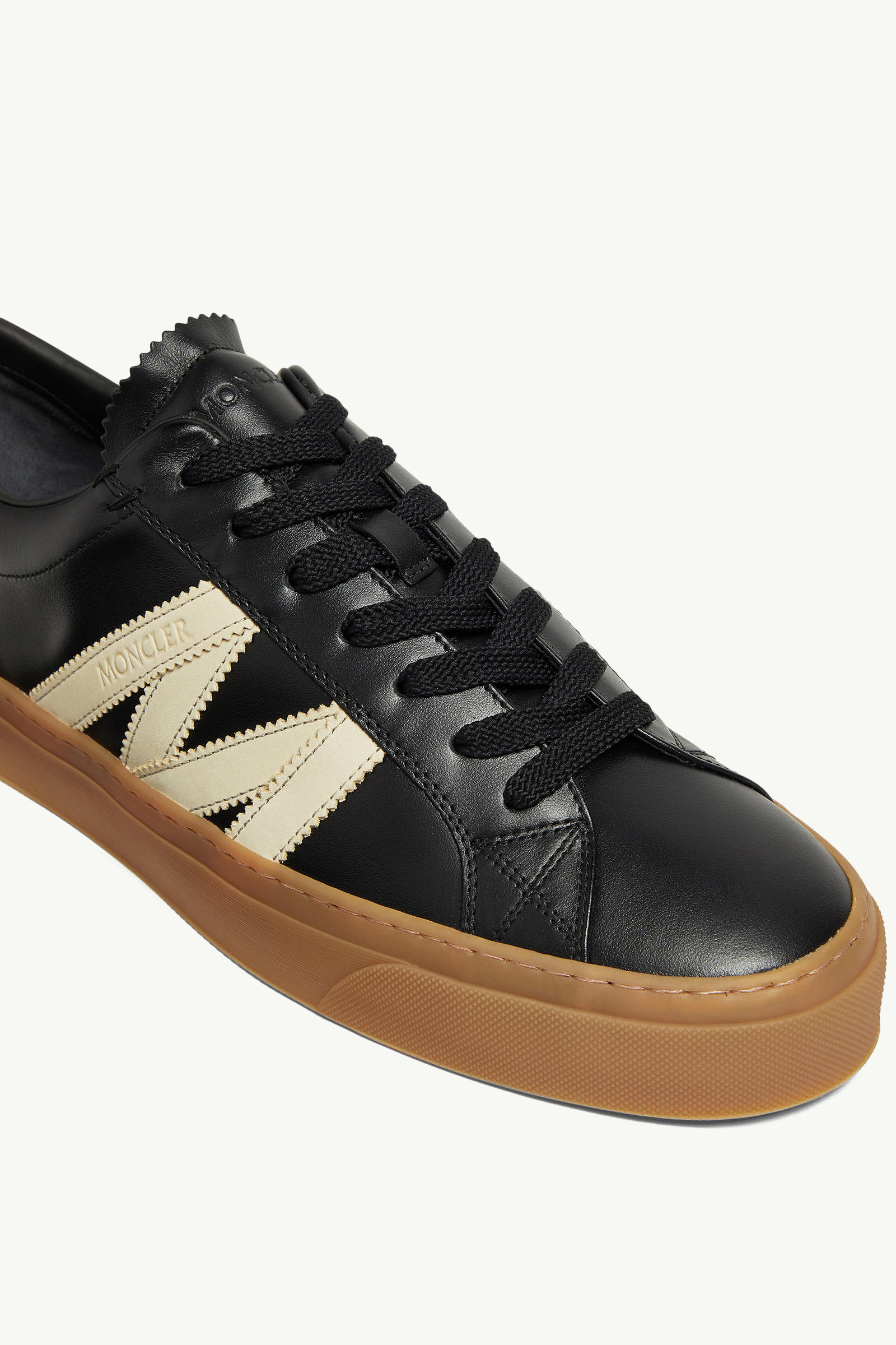 Monaco2 Leather & Nubuck Sneakers Men Dark Grey Moncler 2