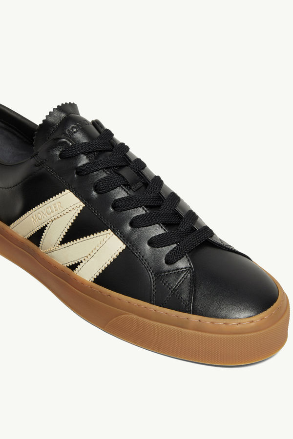 Monaco2 Leather & Nubuck Trainers Men Dark Gray Moncler 2