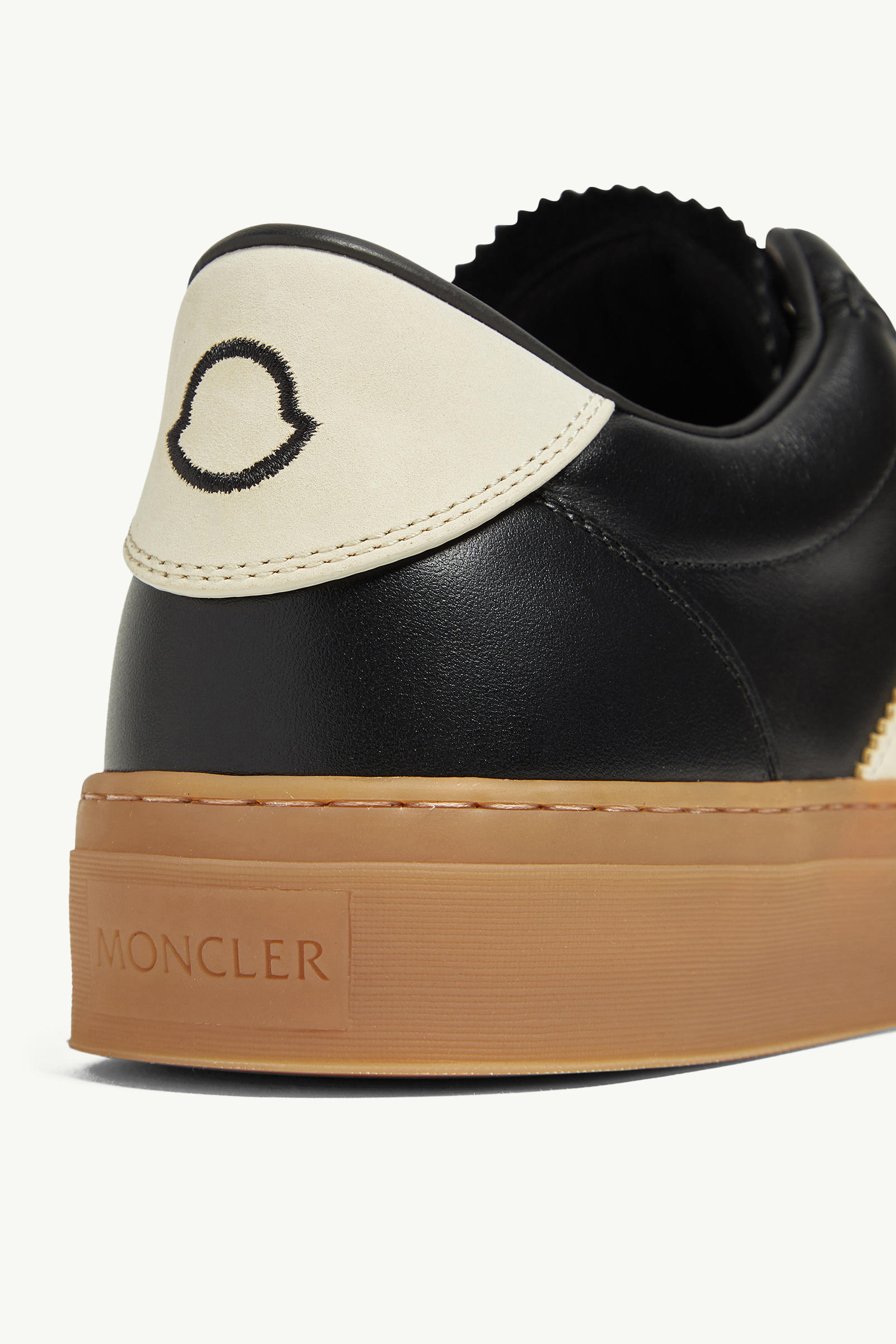 Monaco2 Leather & Nubuck Sneakers Men Dark Grey Moncler 3