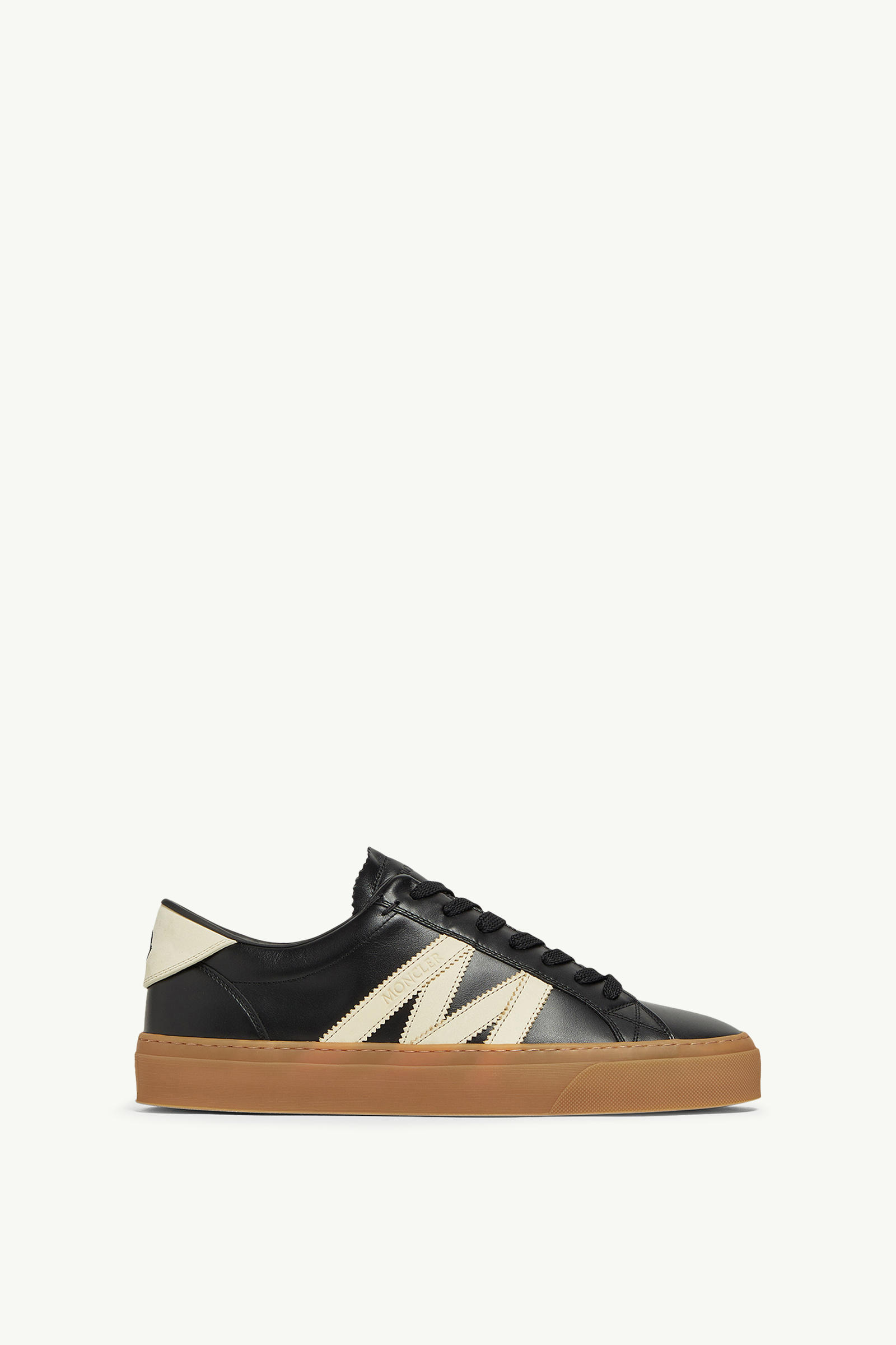 Monaco2 Leather & Nubuck Sneakers Men Dark Grey Moncler 0