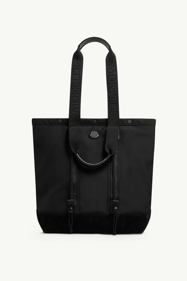 Tech Water-Repellent Small Tote Bag Men Black Moncler 0