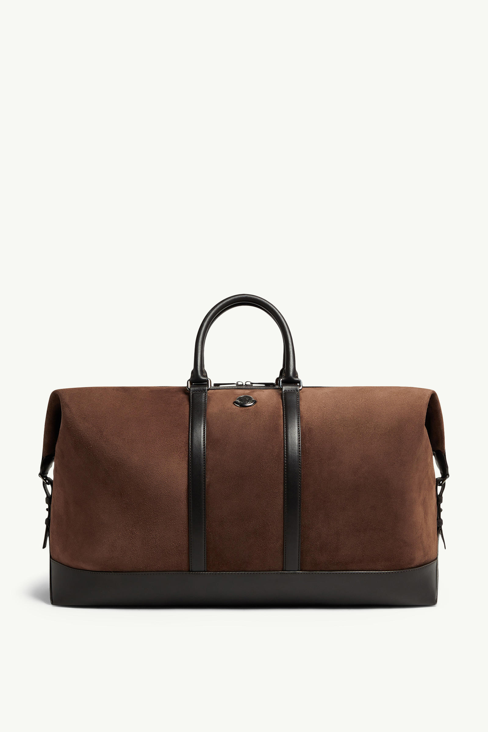 Sac de sport Tech en daim à bordure en cuir Hommes Marron Moncler 0