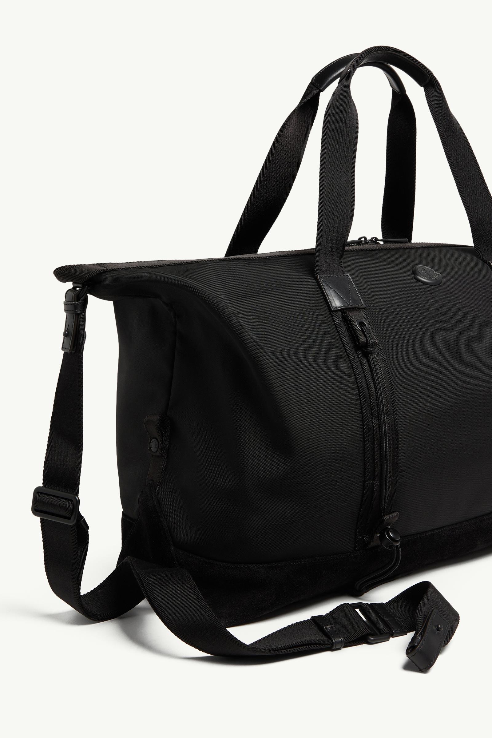 Black Tech Water-Repellent Leather-Trimmed Duffle Bag - Bags