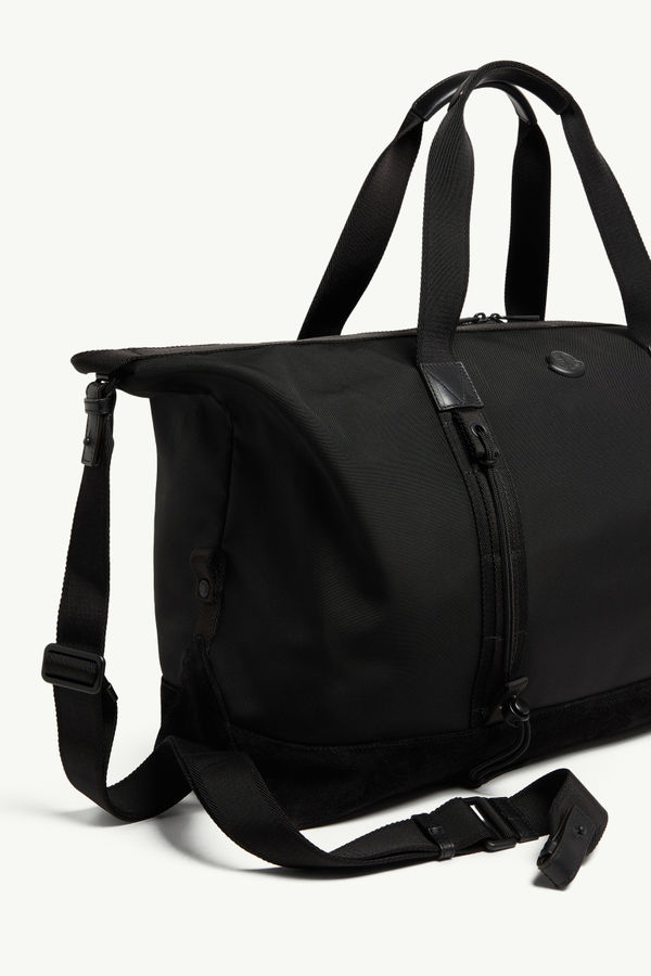 Tech Water-Repellent Leather-Trimmed Duffle Bag Men Black Moncler 2