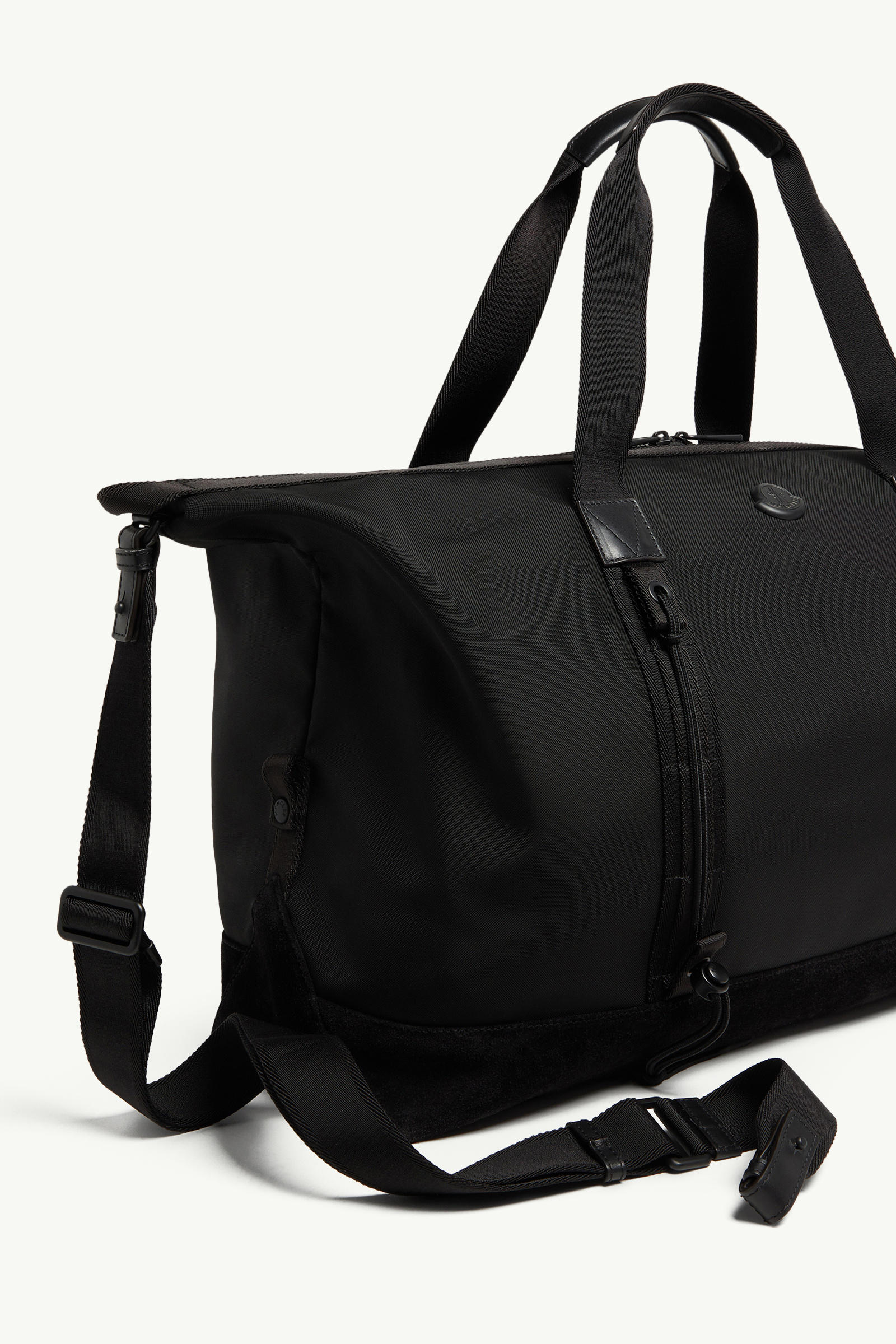 Tech Water-Repellent Leather-Trimmed Duffle Bag Men Black Moncler 2