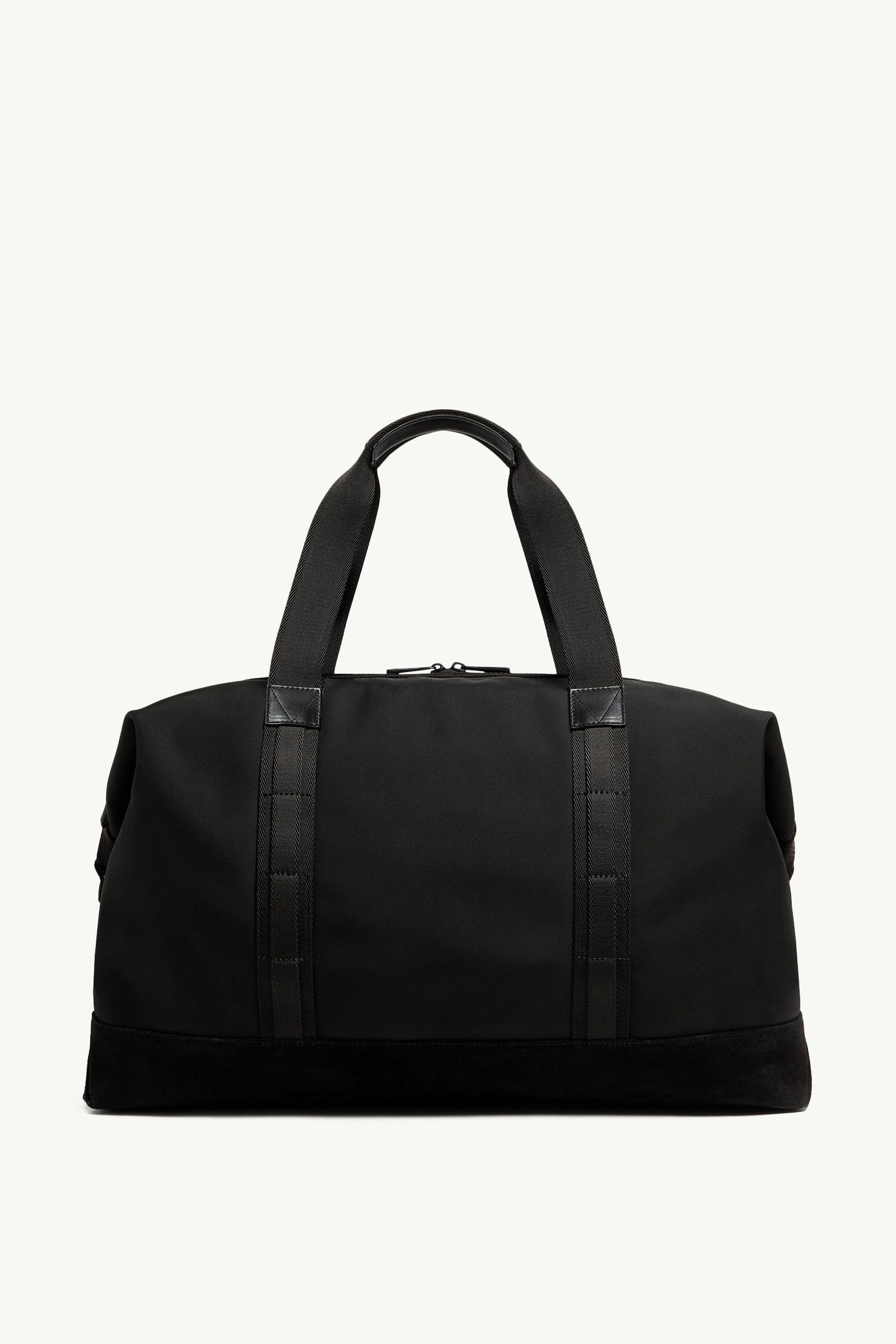 Moncler ダッフルバッグ Black Tech Water-Repellent Leather-Trimmed Duffle Bag - Bags