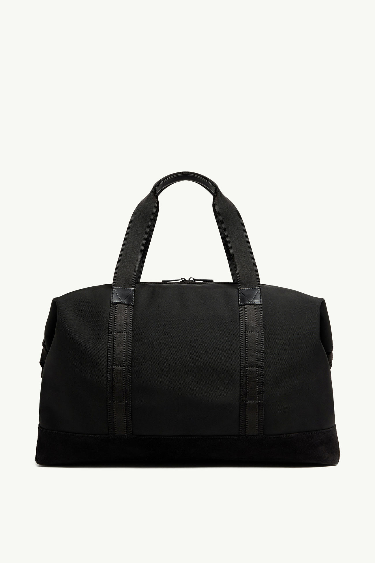 Tech Water-Repellent Leather-Trimmed Duffle Bag Men Black Moncler 3