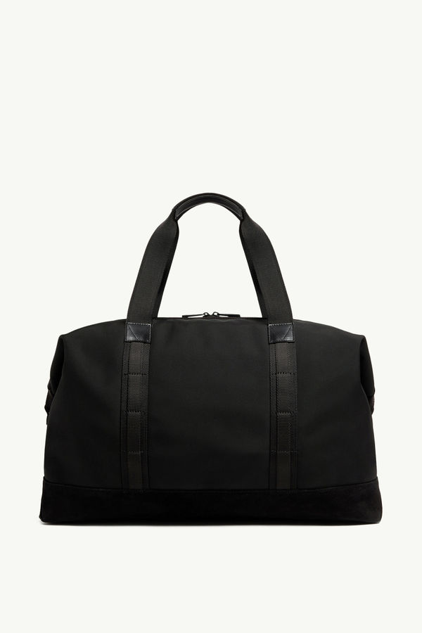 Tech Water-Repellent Leather-Trimmed Duffle Bag Men Black Moncler 3