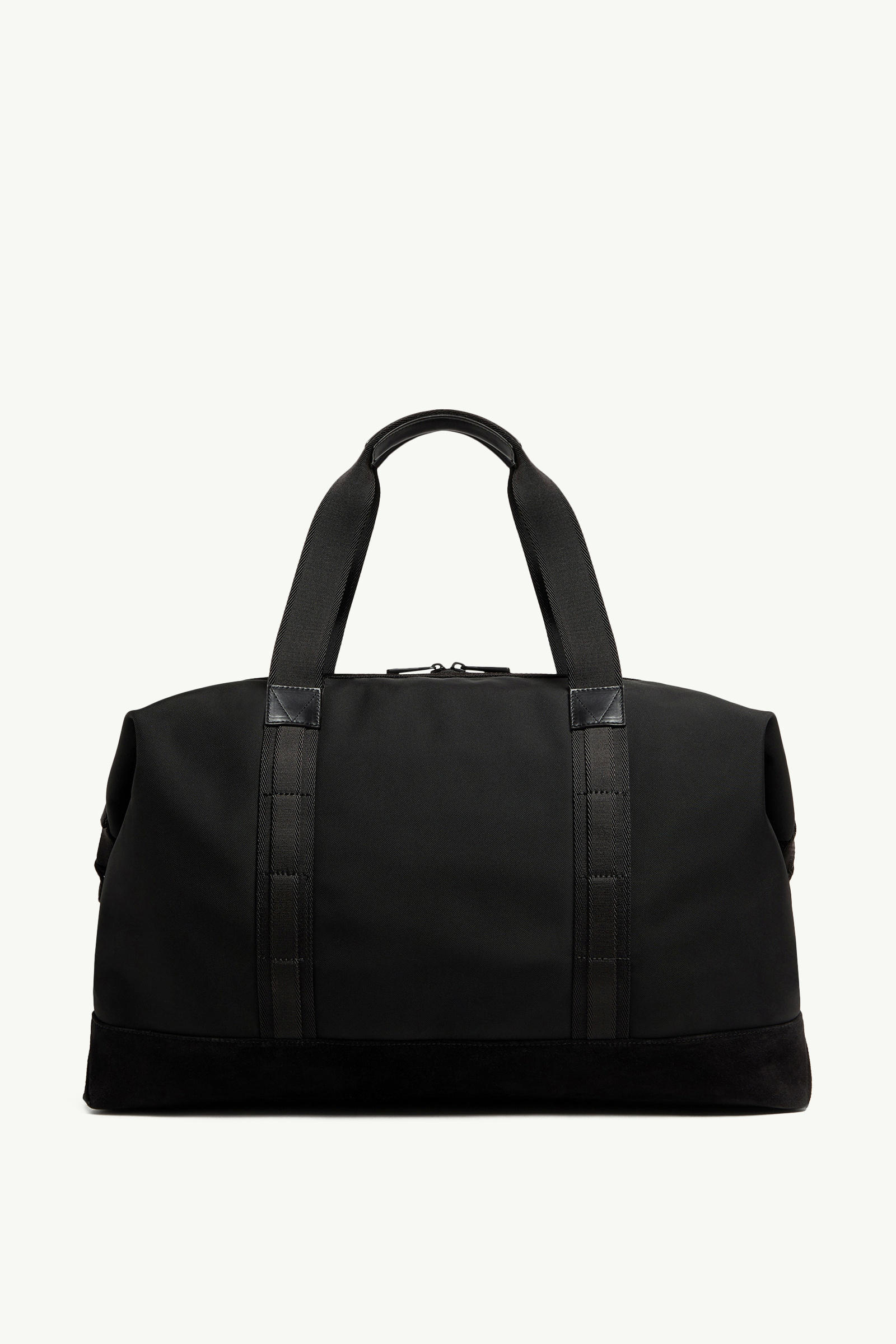 Tech Water-Repellent Leather-Trimmed Duffle Bag Men Black Moncler 3