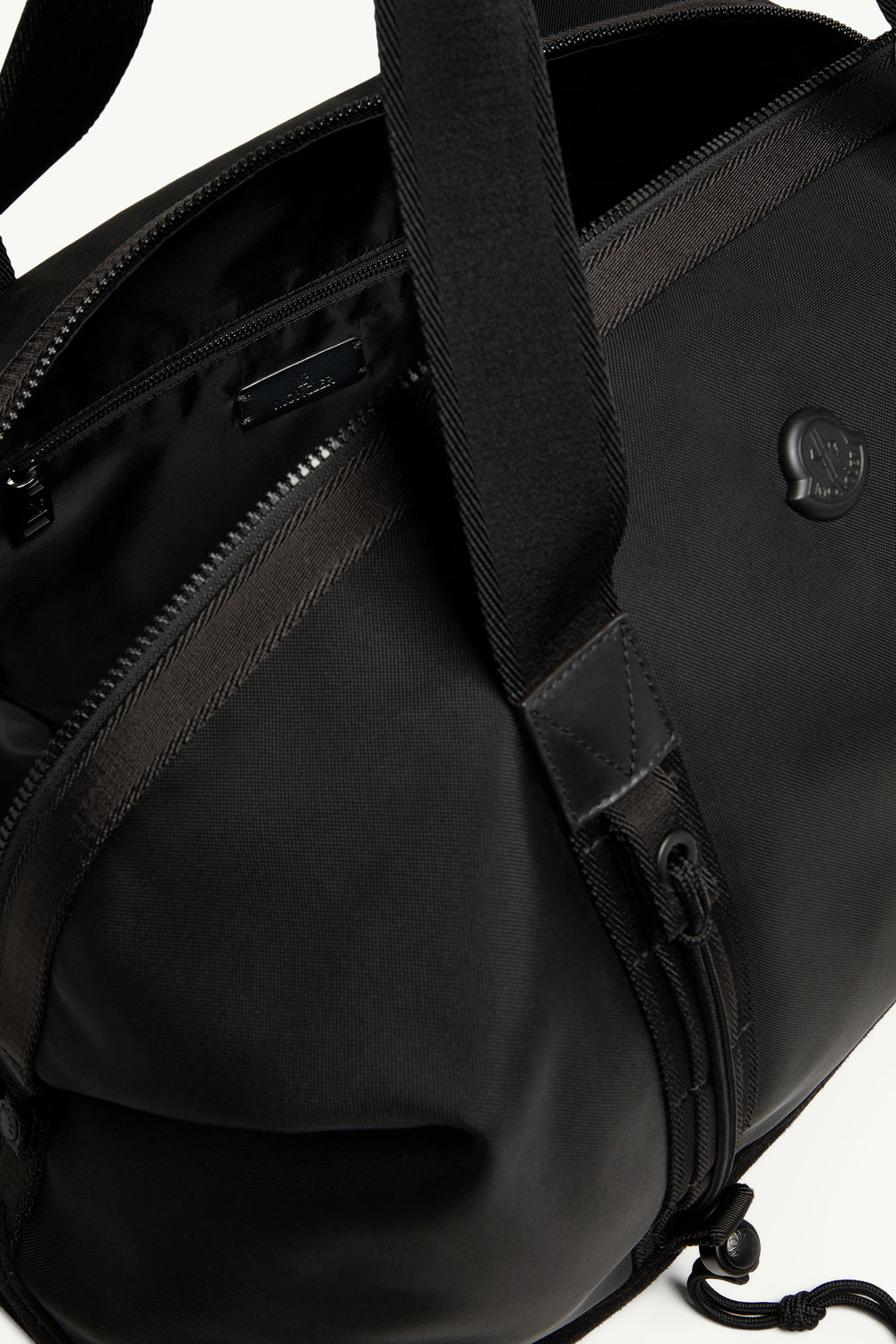 Tech Water-Repellent Leather-Trimmed Duffle Bag Men Black Moncler 4