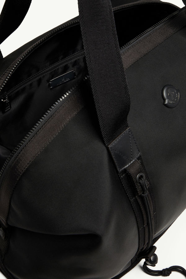 Tech Water-Repellent Leather-Trimmed Duffle Bag Men Black Moncler 4
