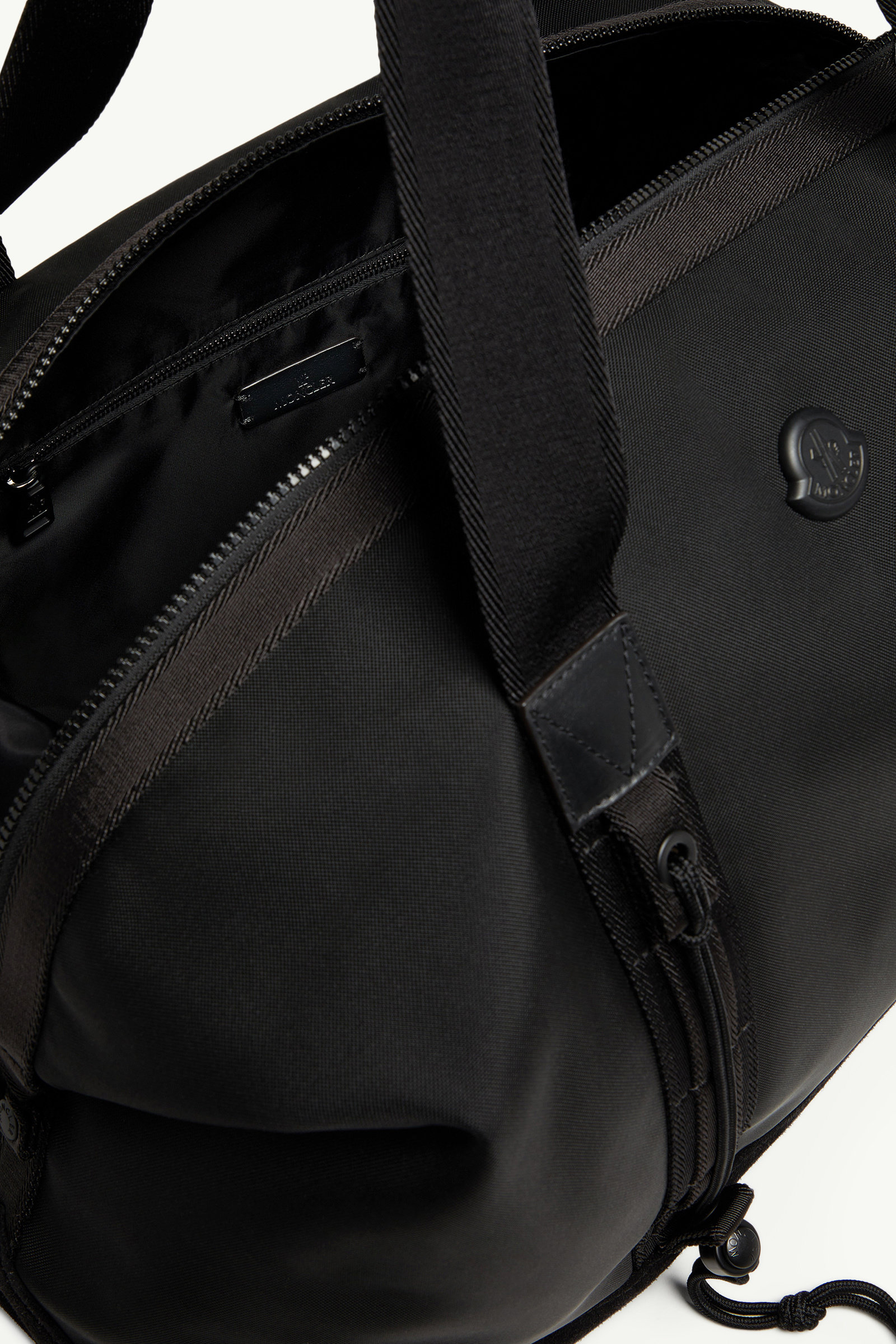 Tech Water-Repellent Leather-Trimmed Duffle Bag Men Black Moncler 4