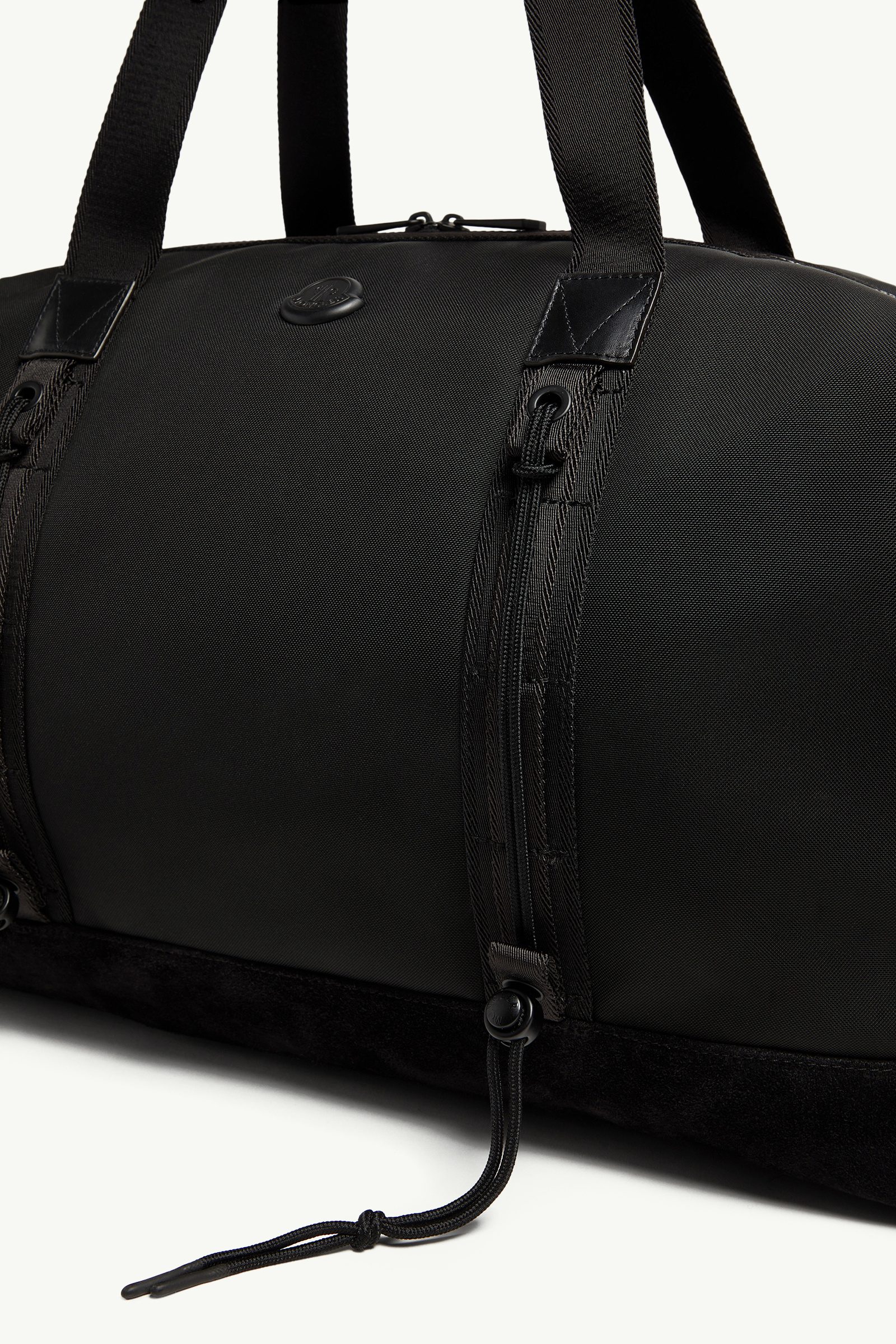 Black Tech Water-Repellent Leather-Trimmed Duffle Bag - Bags
