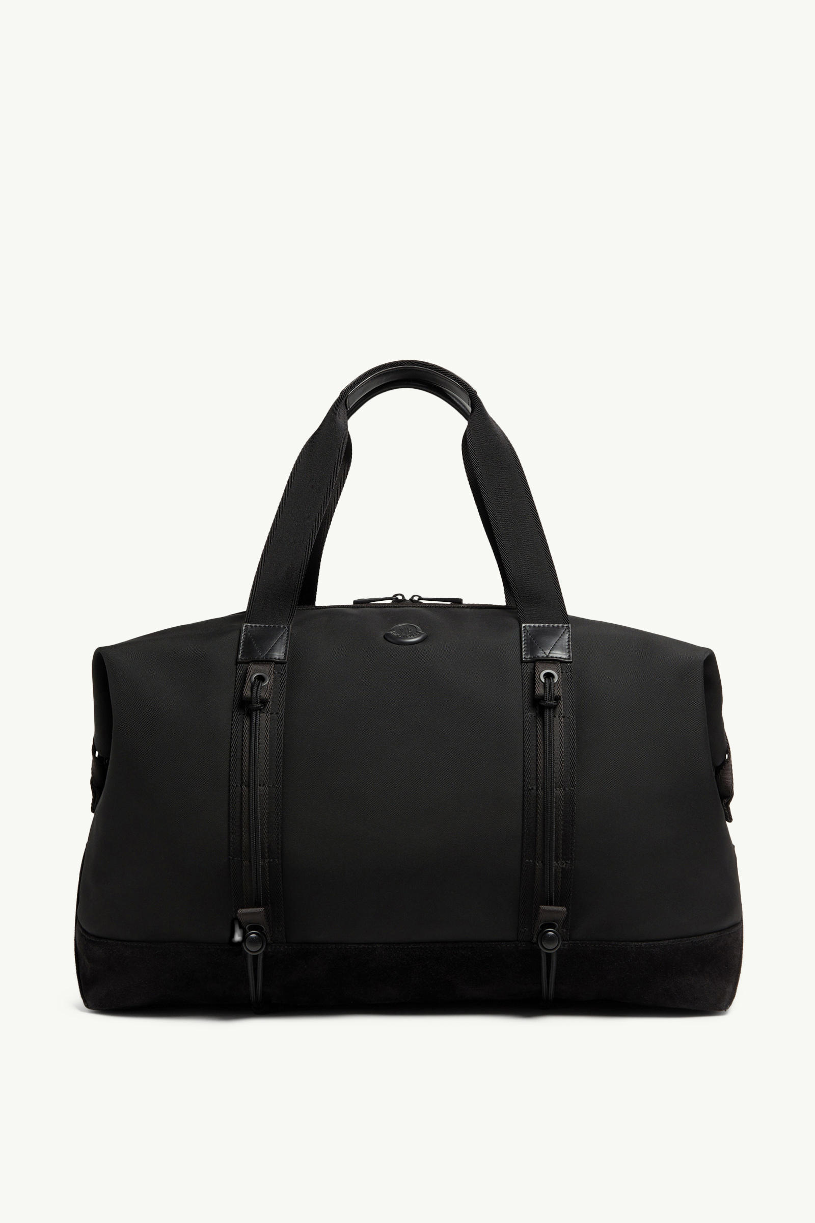 Tech Water-Repellent Leather-Trimmed Duffle Bag Men Black Moncler 0