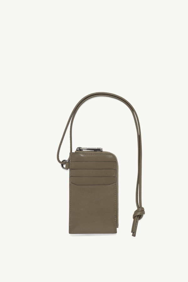 Porte-cartes Doudoune en cuir matelassé Hommes Vert Olive Moncler 3