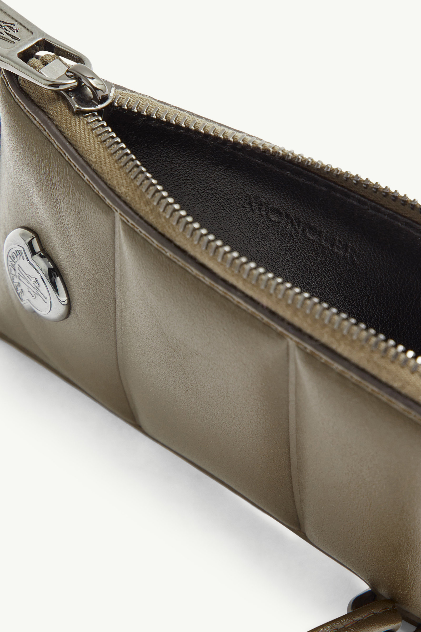 Doudoune Quilted Leather Card Holder Men Olive Green Moncler 4