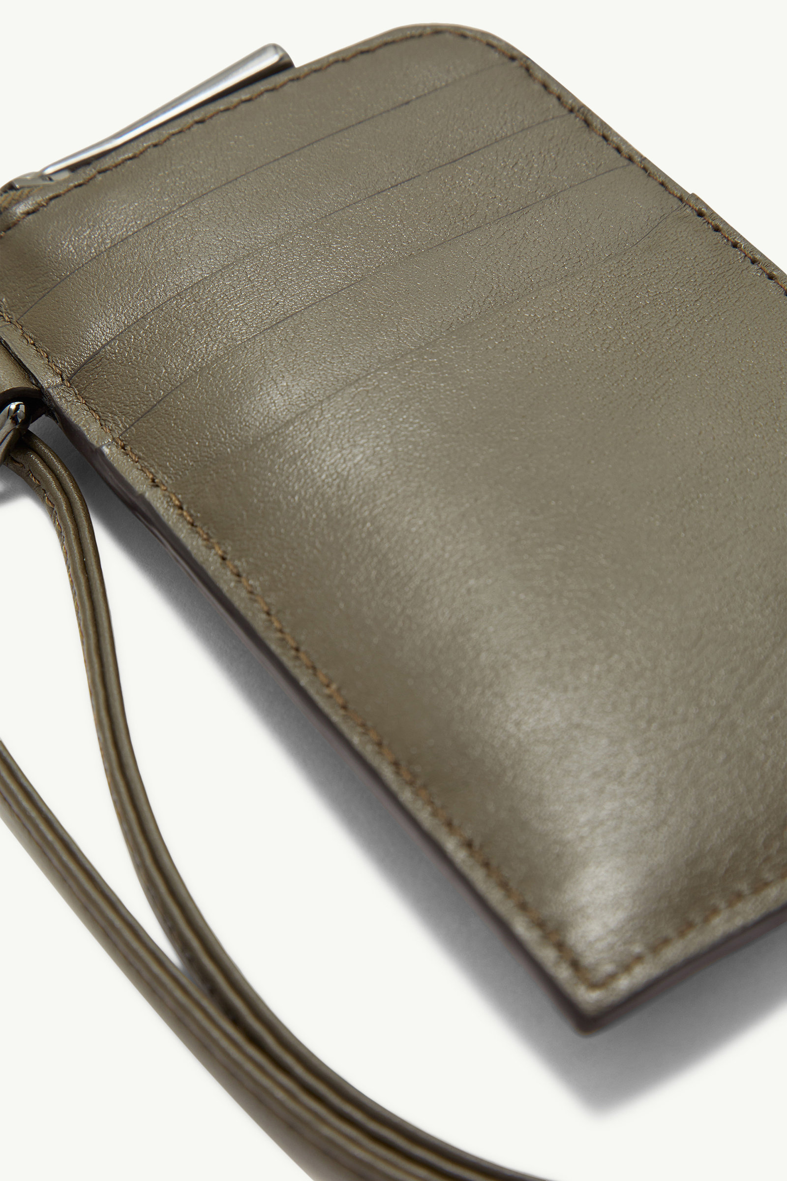 Doudoune Quilted Leather Card Holder Men Olive Green Moncler 5