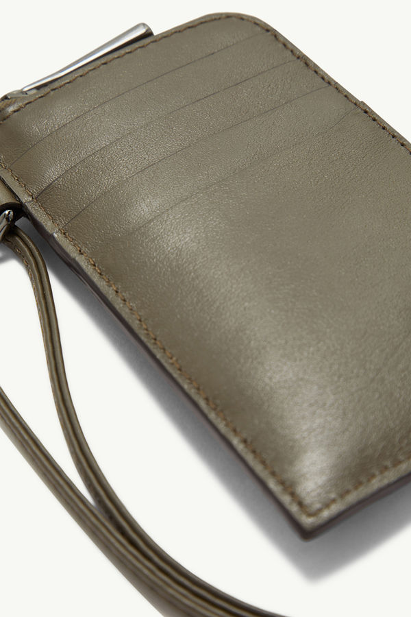Porte-cartes Doudoune en cuir matelassé Hommes Vert Olive Moncler 5