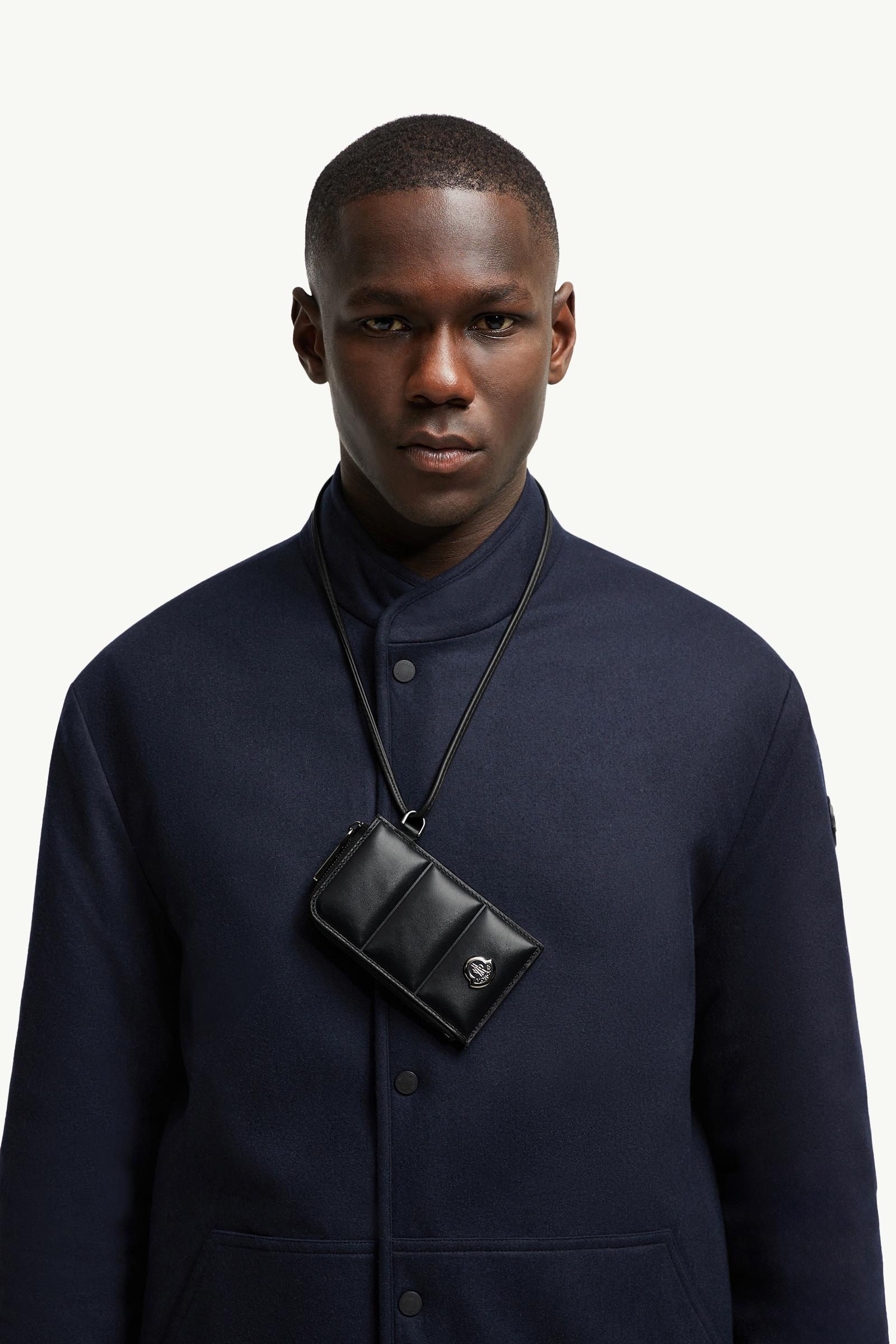 Doudoune gestepptes Kartenetui aus Leder Herren Schwarz Moncler 1