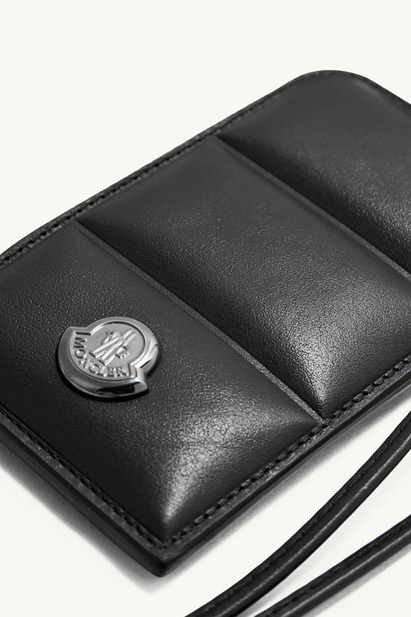 Tarjetero acolchado de piel Doudoune Hombre Negro Moncler 2