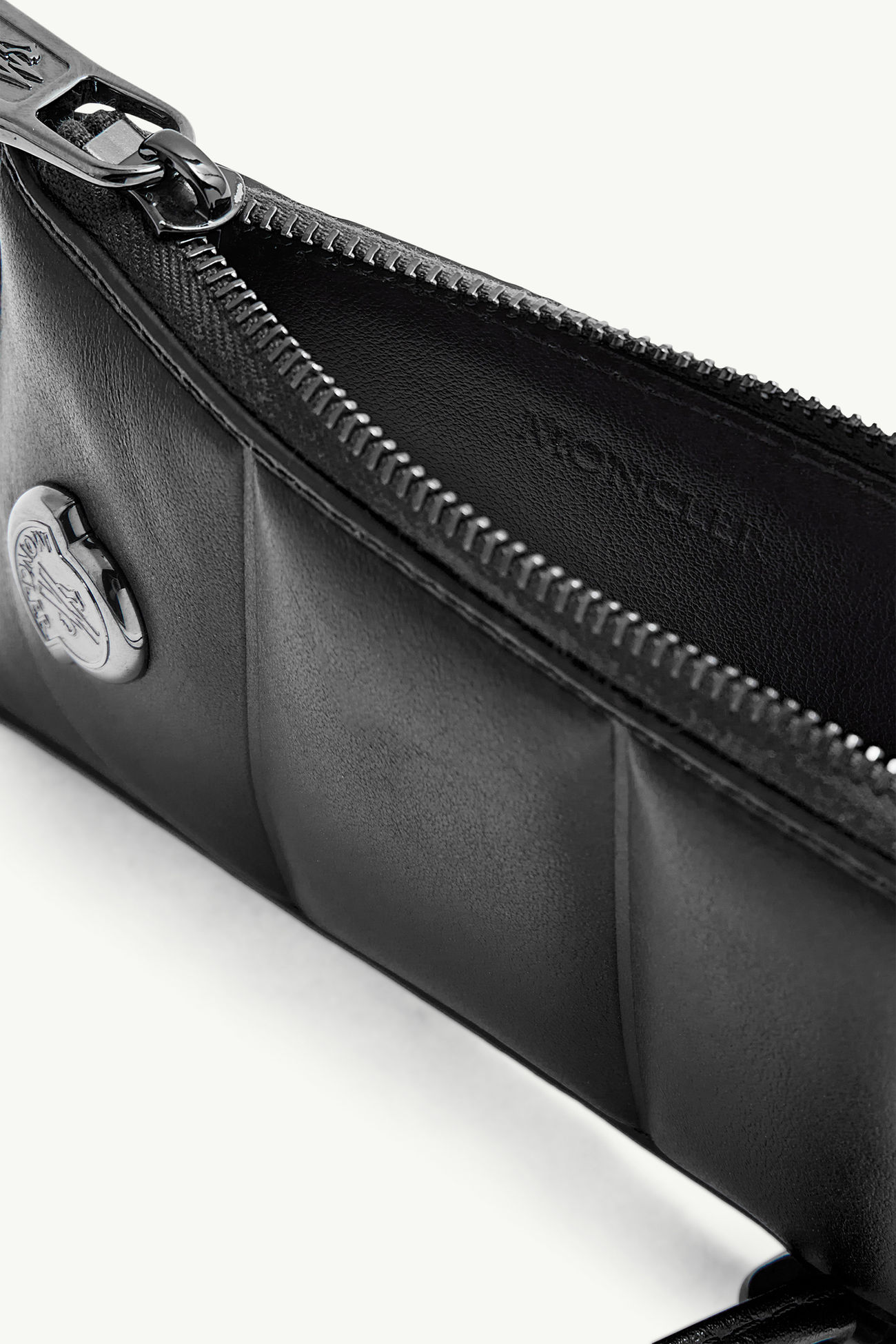 Doudoune Quilted Leather Card Holder Men Black Moncler 4