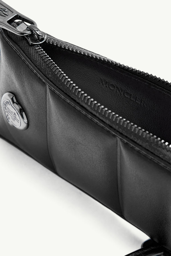 Tarjetero acolchado de piel Doudoune Hombre Negro Moncler 4