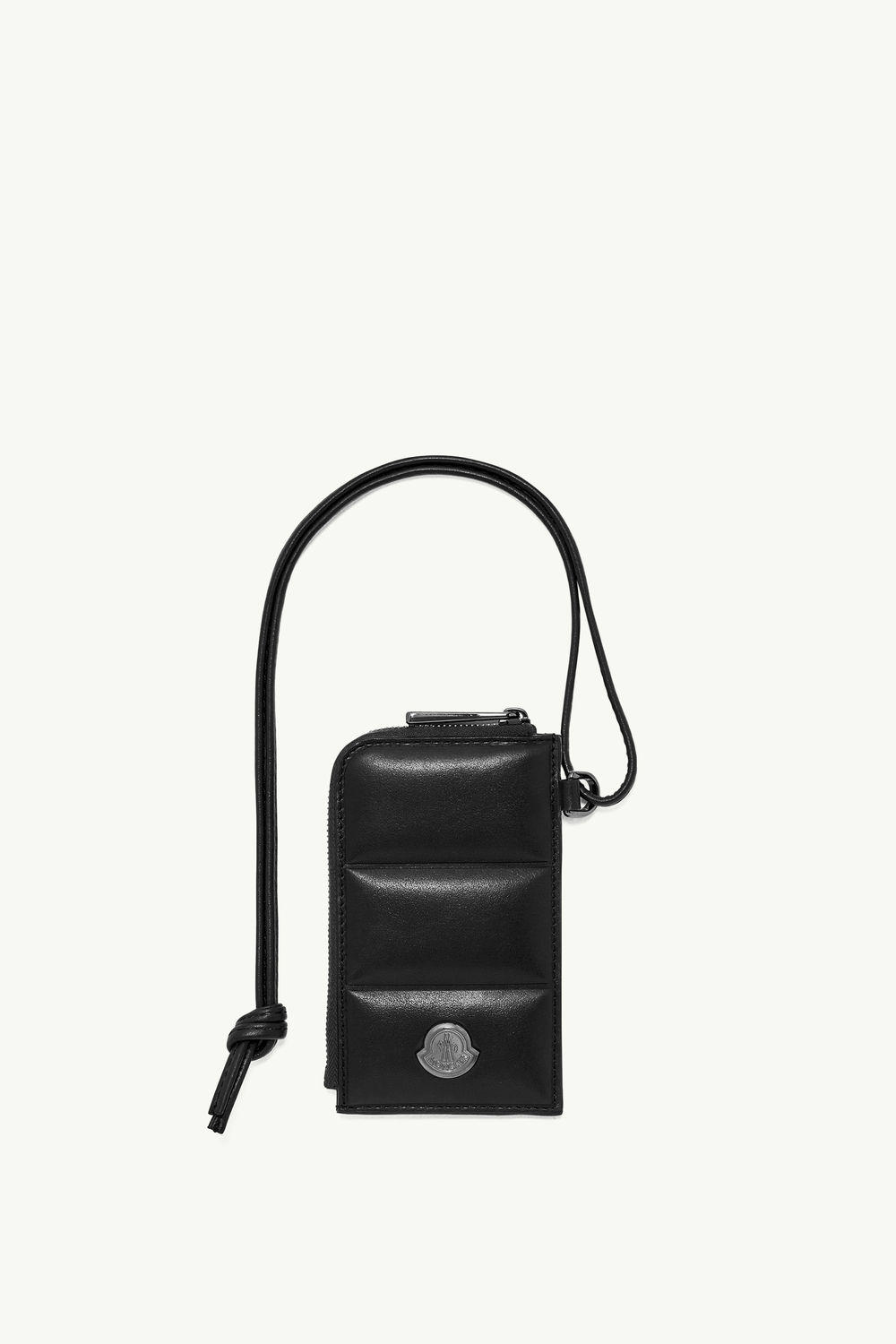 Doudoune Quilted Leather Card Holder Men Black Moncler 0