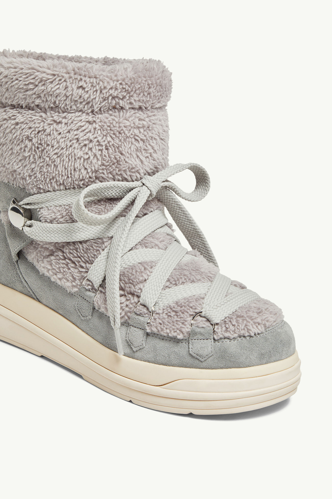 Insolux Faux Fur & Suede Snow Boots Women Grey Moncler 2