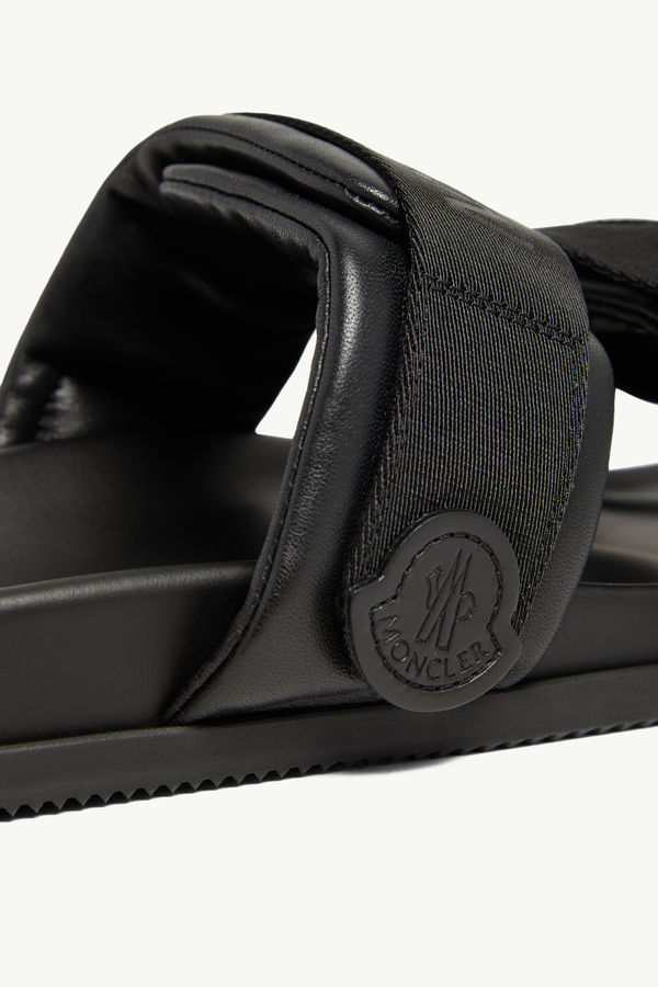 Mon Summer Nappa Leather Sliders Women Black Moncler 2
