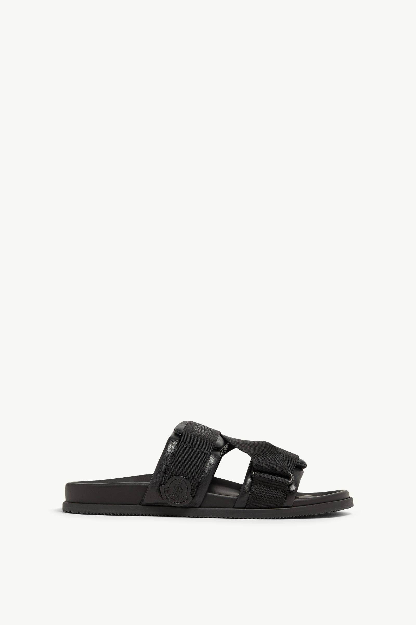 Mon Summer Nappa Leather Sliders Women Black Moncler 0
