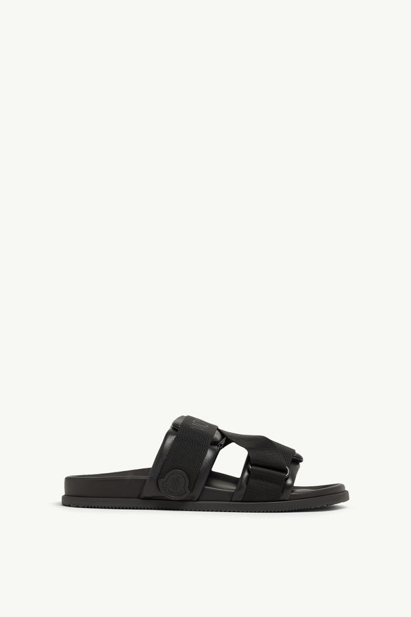 Mon Summer Pantoletten aus Nappaleder Damen Schwarz Moncler 0