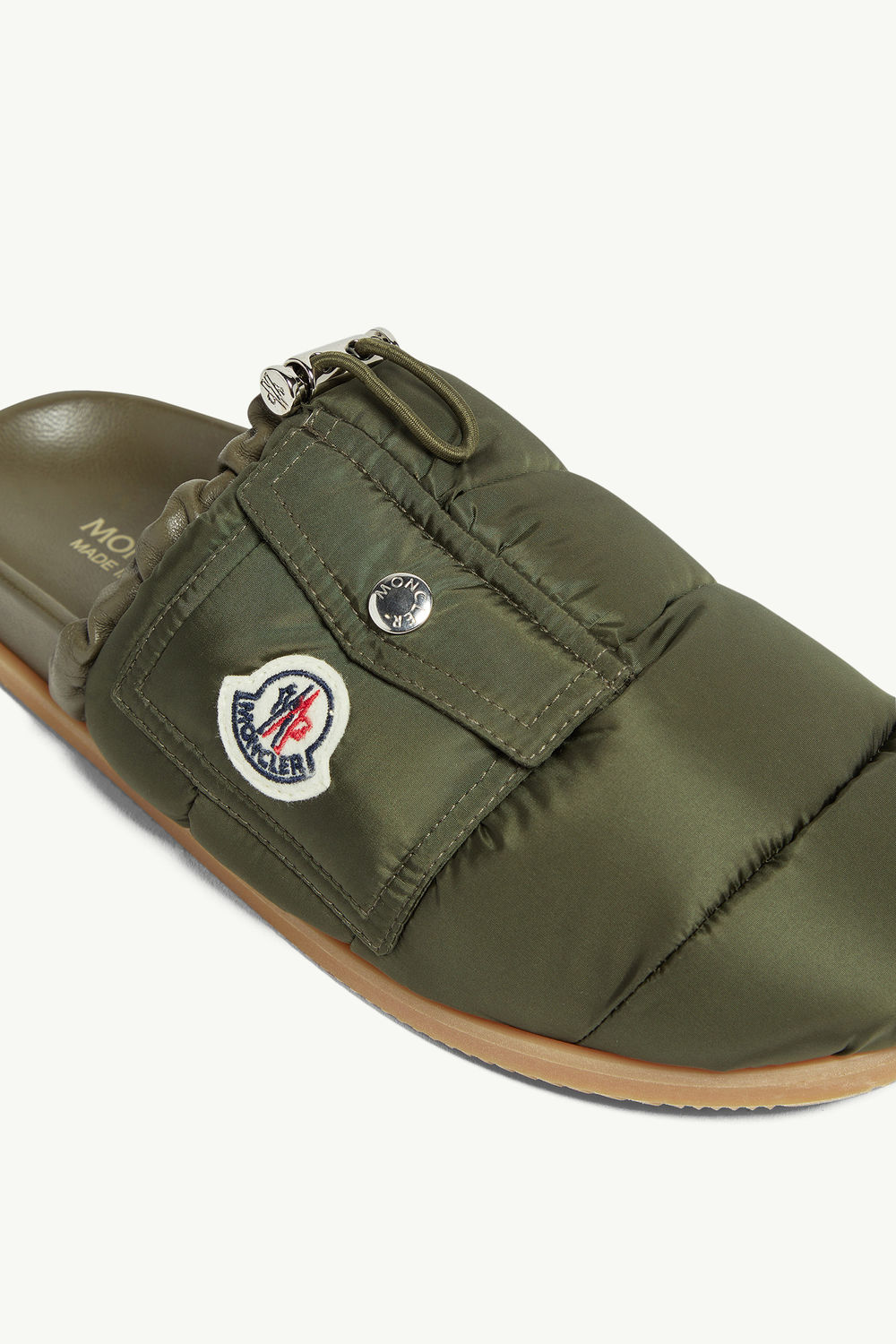 Mon Pocket Padded Leather Mules Women Dark Green Moncler 2