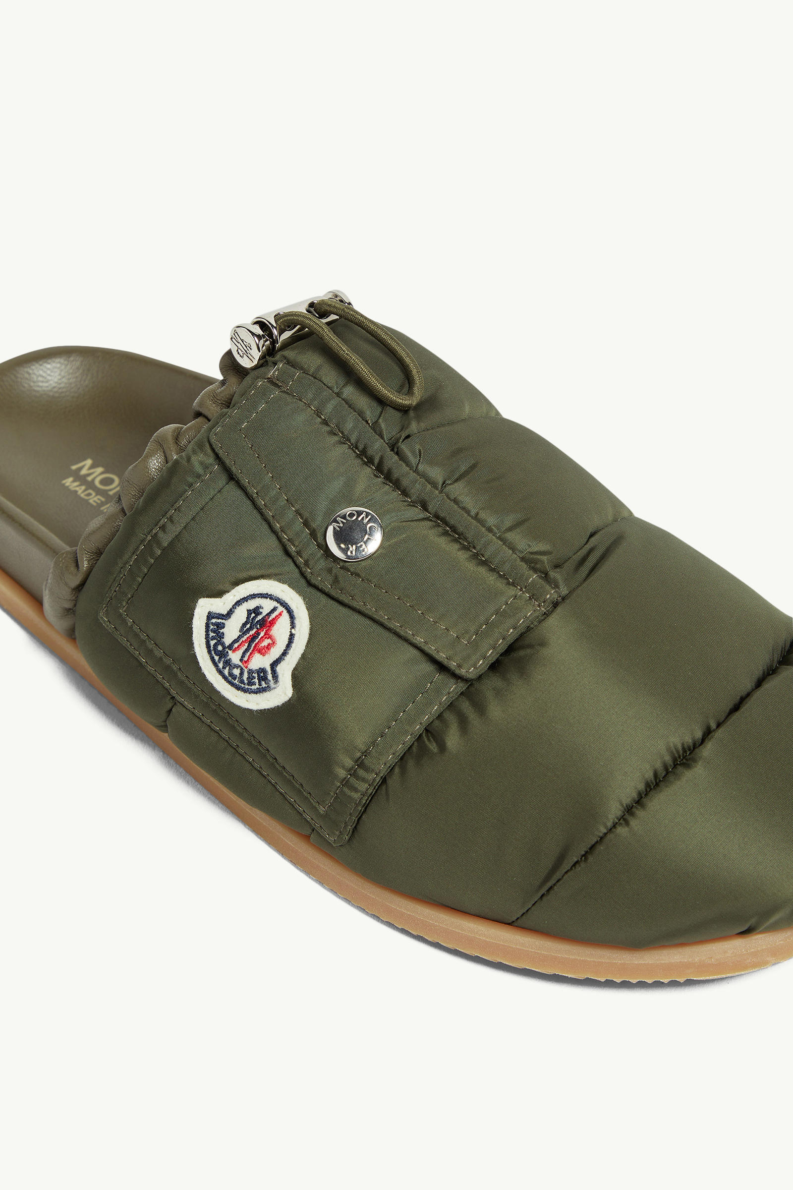 Mon Pocket Padded Leather Mules Women Dark Green Moncler 2