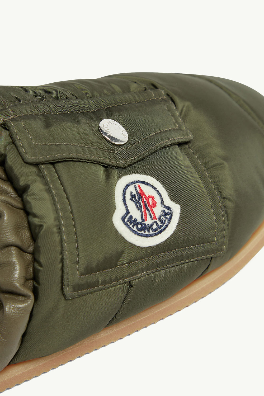 Mon Pocket Padded Leather Mules Women Dark Green Moncler 3