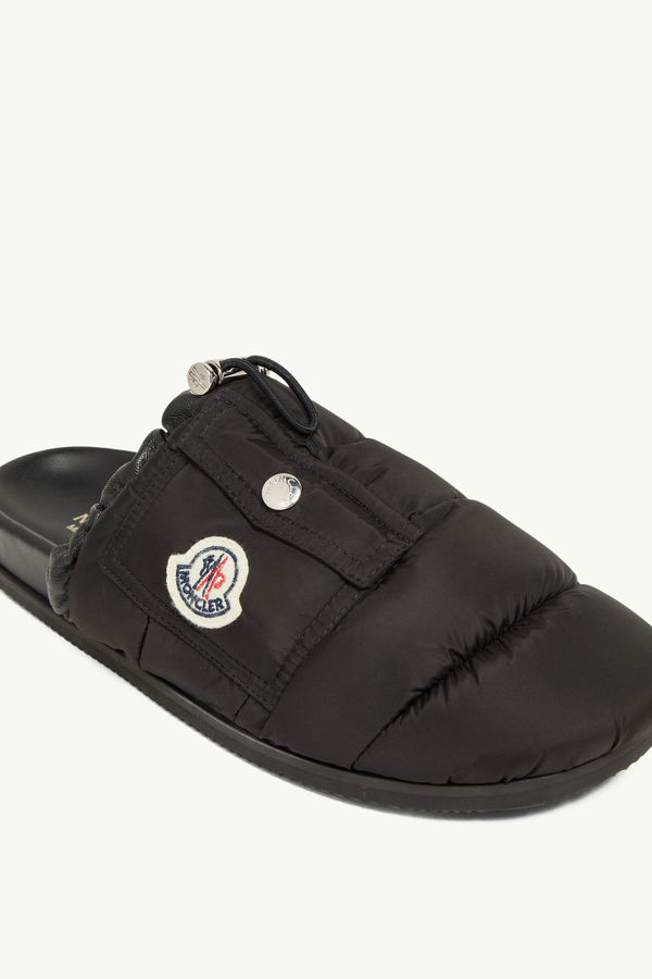 Mon Pocket Padded Leather Mules Women Black Moncler 2